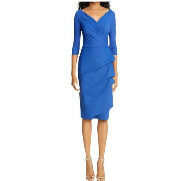 Chiara Boni Dresses & Skirts - Chiara Boni La Petite Robe Women Dark Royal Florein Ruched Cocktail DressSize 18